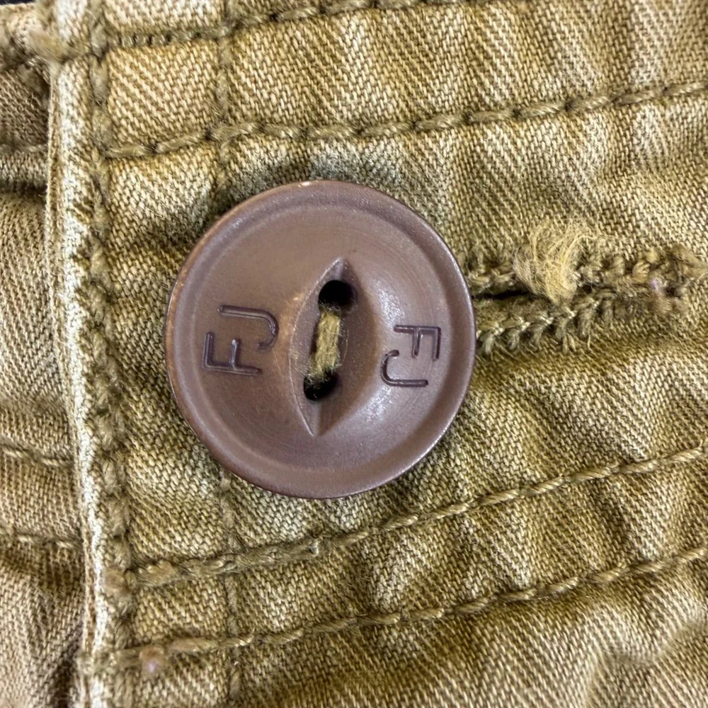 FJ Mens Y2K Cargo Shorts Tan/Brown Size 38 Gorpcore Utility Grunge Wash